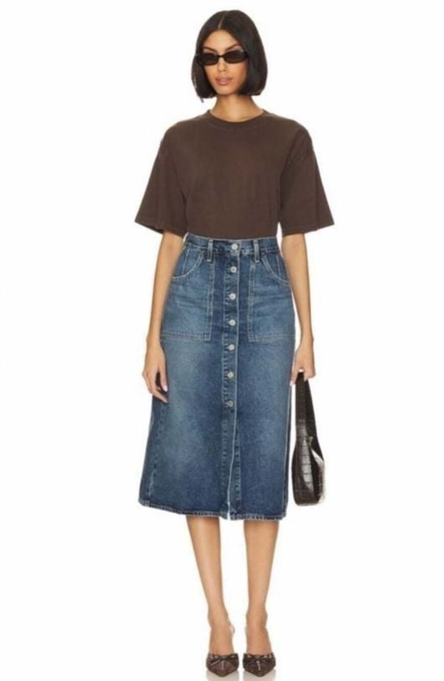 Citizens of Humanity Anouk First Class Denim Midi Skirt Size 29